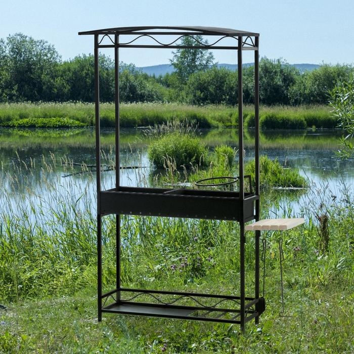 Мангал с крышей Хоттабыч 105 х 60 х 219 см, кочерга, совок, подставка под казан Мангал с крышей Хоттабыч 105 х 60 х 219 см, кочерга, совок, подставка под казан