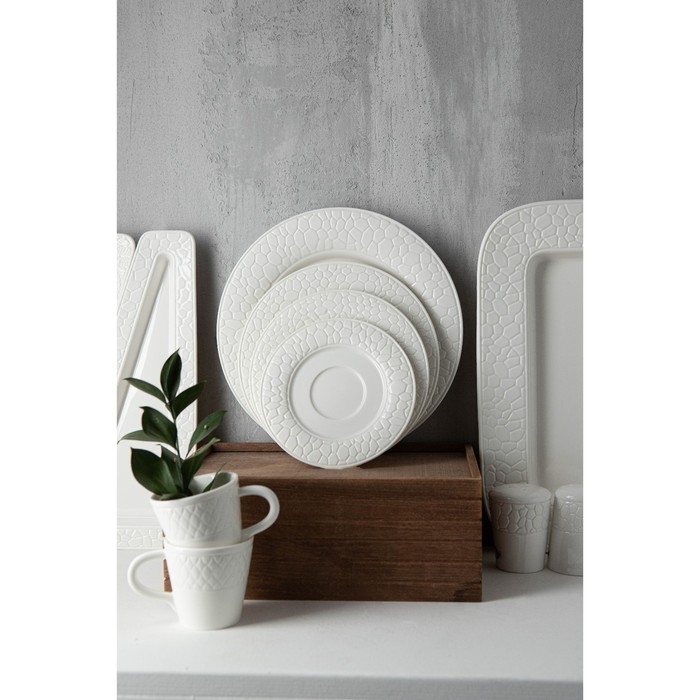 Блюдце фарфоровое Magistro Rodos, d=15,4 см, цвет белый Блюдце фарфоровое Magistro Rodos, d=15,4 см, цвет белый