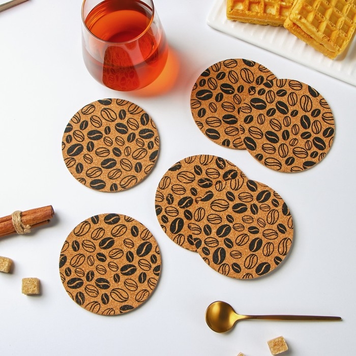 Набор подставок под горячее Доляна «Кофе», 6 шт, d=10 см Набор подставок под горячее Доляна «Кофе», 6 шт, d=10 см