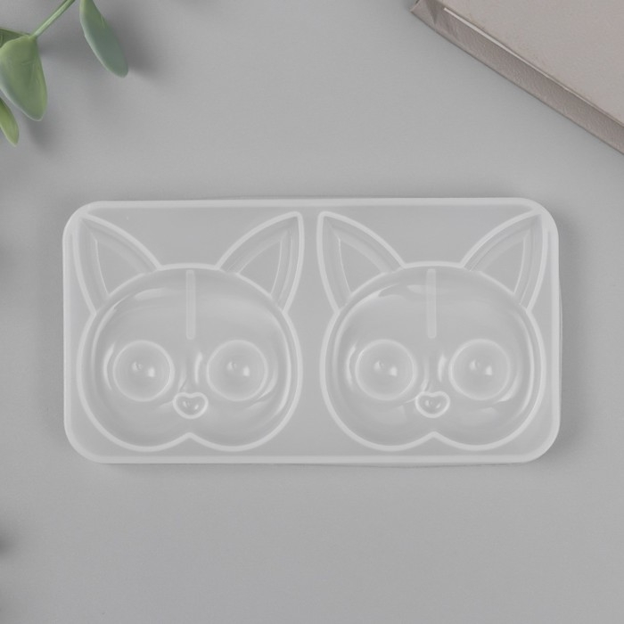 Молд силикон Молд силикон "Котики с большими глазами" 2 предмета 6х11,5х0,9 см