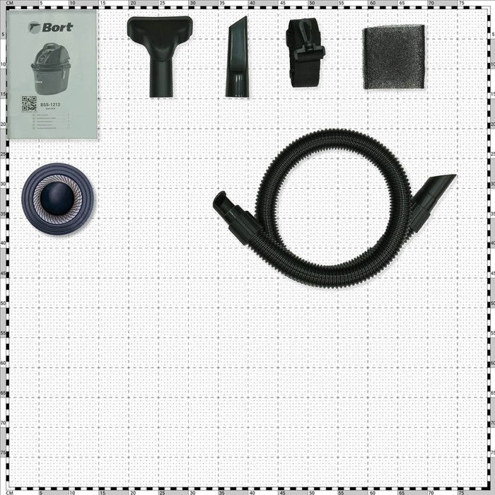 Пылесос строительный BORT BSS-1212, 1200 Вт, d=35 мм, 30 л/сек, сухая и влажная уборка