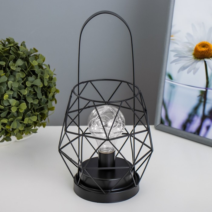 Ночник Ночник "Фонарь" LED от батареек ААА чёрный 14х14х27 см RISALUX