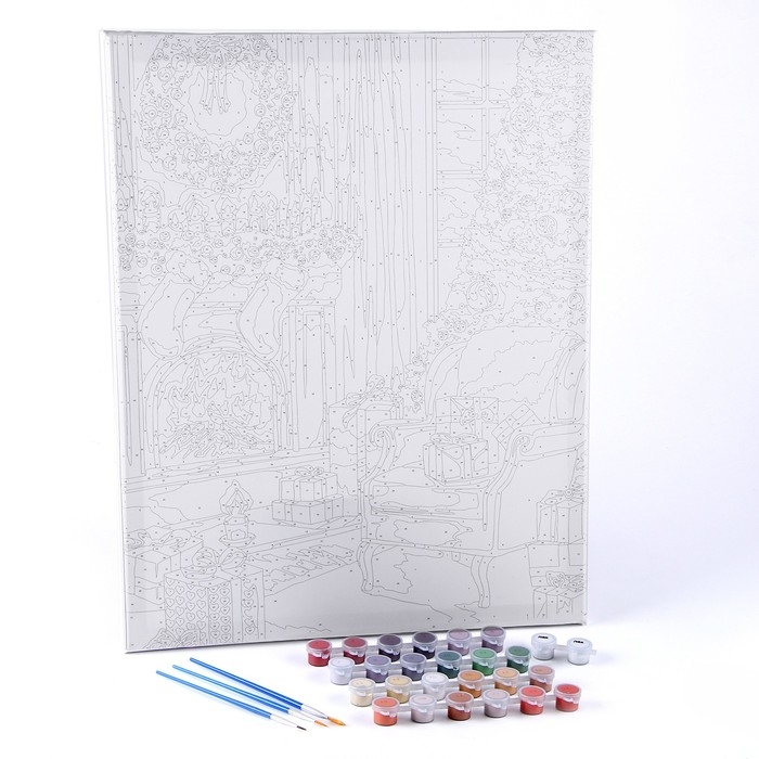 Картина по номерам на новый год на холсте с подрамником «уют», 40 × 50 см Картина по номерам на новый год на холсте с подрамником «уют», 40 × 50 см