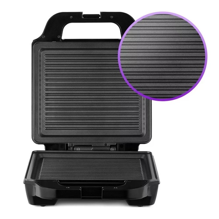 Бутербродница Kitfort КТ-3663, 1400 Вт, антипригарное покрытие, чёрная