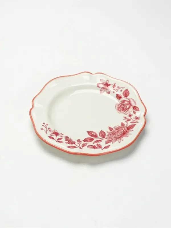 Чайная пара &laquo;Розовый сад&raquo;: кружка 280 мл, блюдце d=16 см, ручная работа