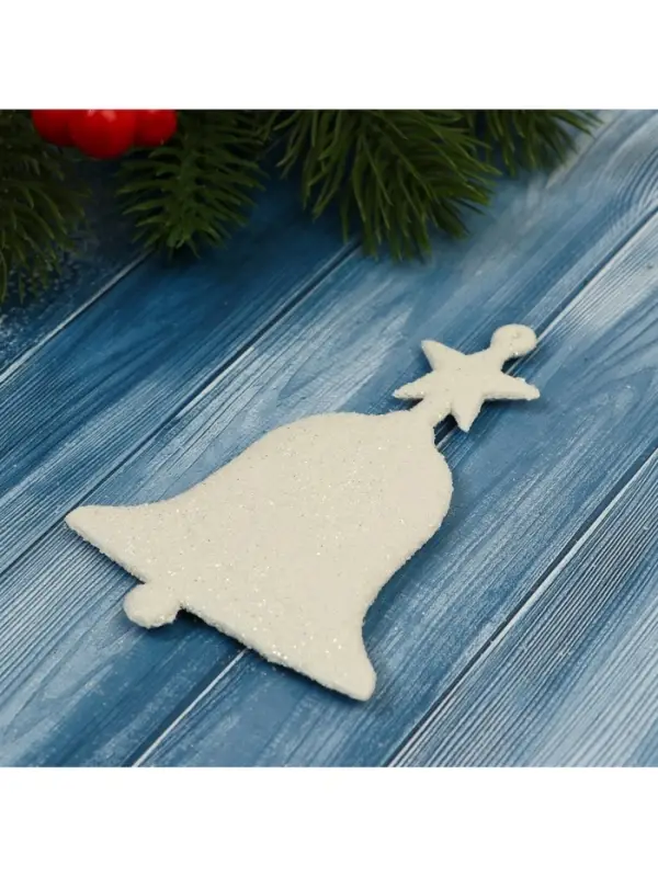 Ёлочные игрушки 2 шт. &laquo;Зимнее волшебство. Колокольчик люкс&raquo; пластик, 6&times;10 см, белый