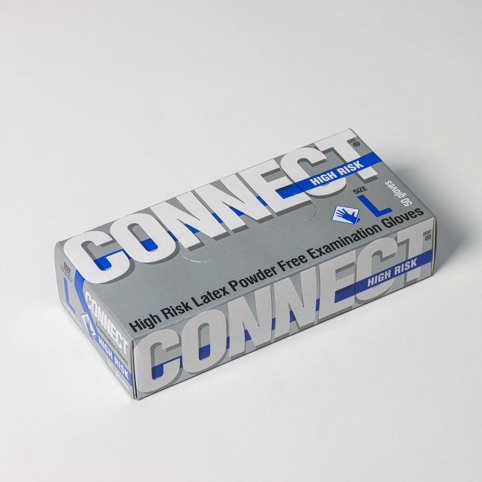 Перчатки латексные High Risk, смотровые, нестерильные, размер L, 50 шт/уп (25 пар), синие Перчатки латексные High Risk, смотровые, нестерильные, размер L, 50 шт/уп (25 пар), синие