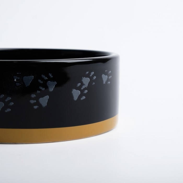 Миска керамическая  Миска керамическая "Черный кот" 300 мл  12,5 х 4,5 см, черная