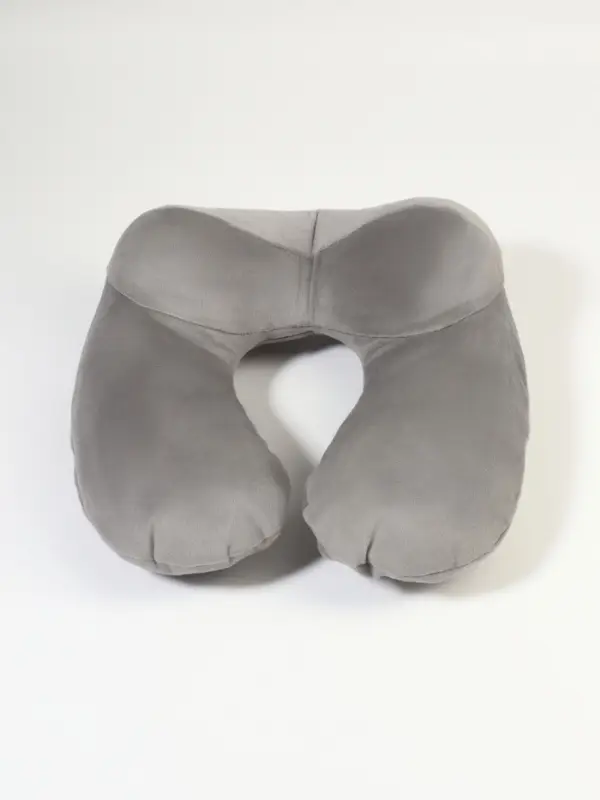 Подушка надувная для шеи, дорожная, 31&times;31 см, серая