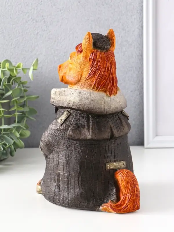 Копилка (гипс) Конь в пальто  Высота 24 см, ширина 12,5 см, длина 16,5 см, бронзовый твид