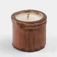 Свеча в бамбуке, 7&times;7&times;6 см, 100 мл, бежевая