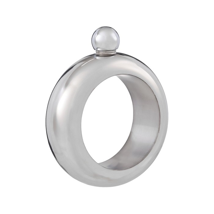 Фляжка для алкоголя  Фляжка для алкоголя "Браслет", нержавеющая сталь, подарочная, женская, 105 мл