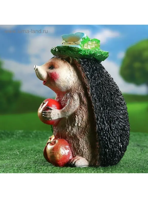 Садовая фигура из гипса &laquo;Ёжик с тремя яблоками&raquo;, 20&times;15&times;27 см