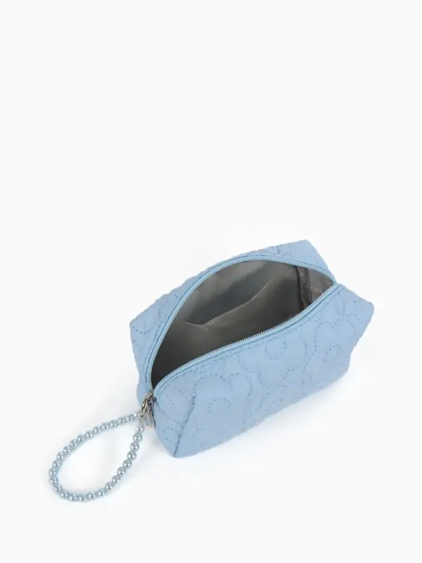 Косметичка дор Цветок 17*6*9, отд на молнии, голубой