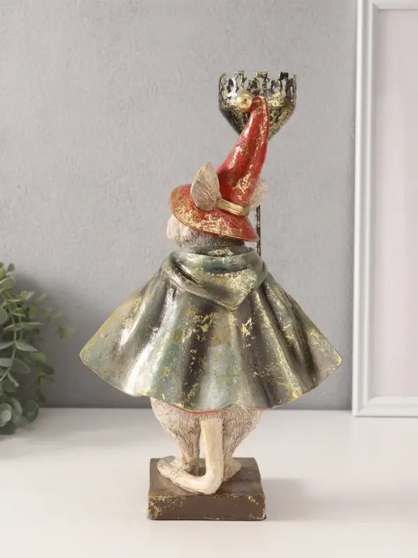 Фигурка - подсвечник полистоун &laquo;Мышонок-волшебник&raquo;, 16&times;18.5&times;32 см