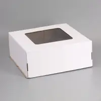 Коробка для торта, с окном, белая, 50 х 50 х 20 см