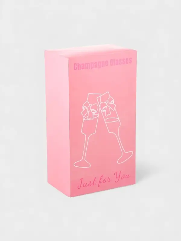 Набор бокалов для шампанского Just for you, 180 мл, 2 шт., 7×24 см, стекло, прозрачный