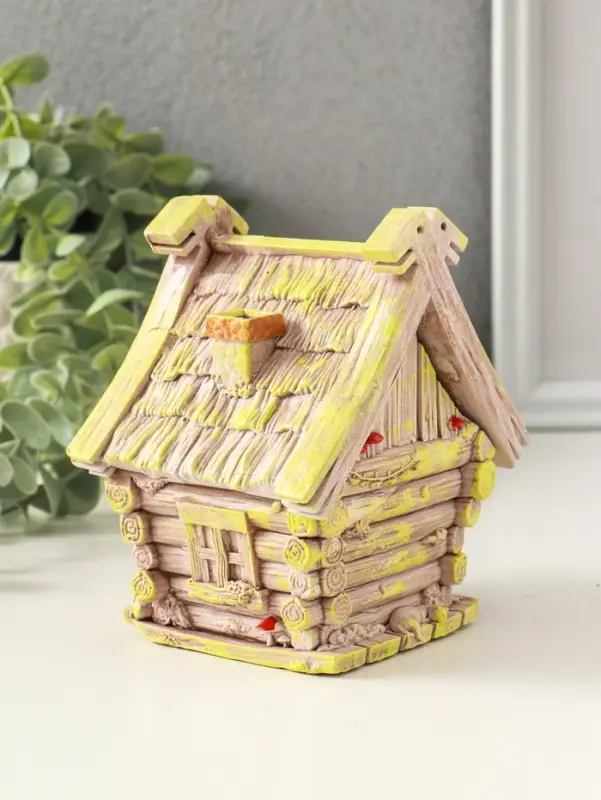 Шкатулка для украшений «Избушка» 12×11×9 см, гипс, коричневый Шкатулка для украшений «Избушка» 12×11×9 см, гипс, коричневый