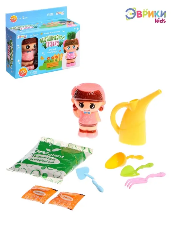 Набор для опытов &laquo;Весёлые прически, выращиваем травку&raquo;, девочка