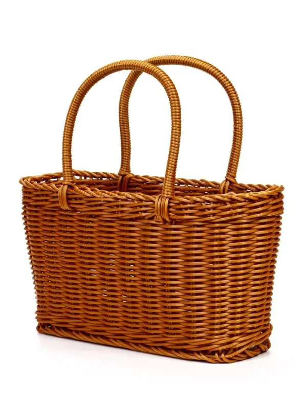 Корзина пластик 29 х 16 х 16 см, ручка17 см коричневый