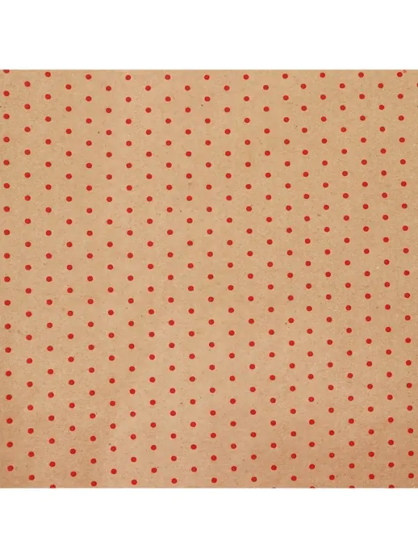 Бумага упаковочная крафт в рулоне &laquo;Горох красный&raquo;, 0.68&times;7 м