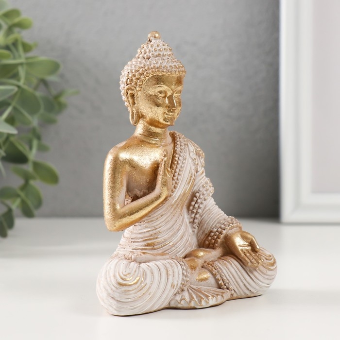 Сувенир полистоун Сувенир полистоун "Будда в белом одеянии" 5х9,5х12 см