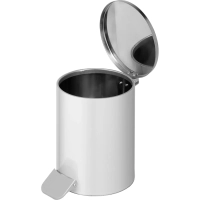 Ведро мусорное стальное 7л круглое серебр с педалью и крышкой 200х230мм