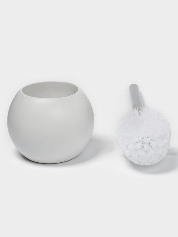 Ёршик для унитаза Доляна Wave, белый Ёршик для унитаза Доляна Wave, белый