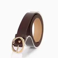 Ремень жен 05-01-01-01, Июнь2510, 2,9*0,3*110 см, без винта, пряж золото, 1 прокол, корич