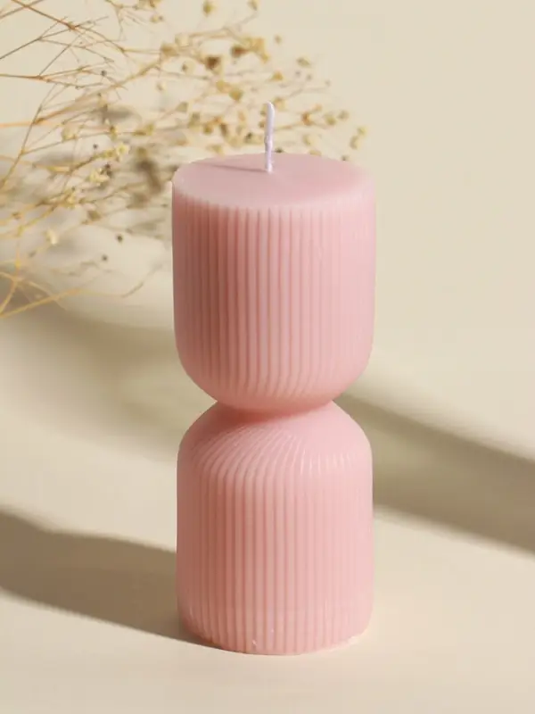 Свеча декоративная &laquo;Греция&raquo;, нежно-персиковая, 6&times;6&times;14 см