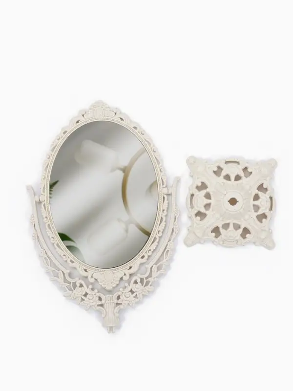 Зеркало декоративное, двустороннее, настольное, 19.5&times;33.5 см, (13.5&times;18.5 см), бежевое