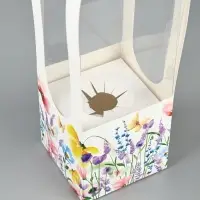 Коробка для цветов складная &laquo;Цветы&raquo;, 10&times;45&times;10 см