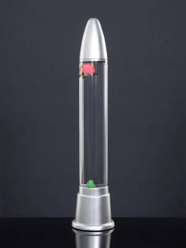 Лава - лампа RISALUX &laquo;Ракета-аквариум&raquo;, подсветка, RGB, от сети 220 В, серебристая, 10&times;10&times;60 см