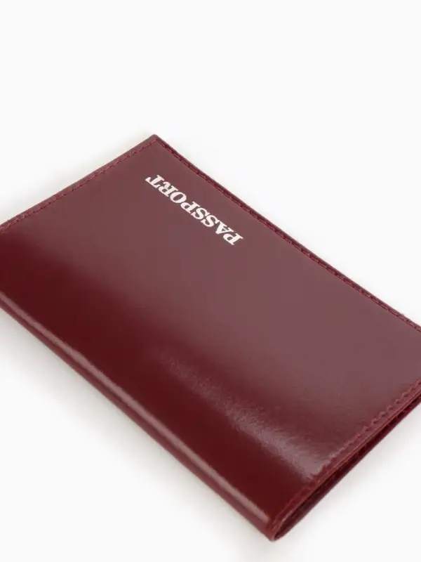 Обложка для паспорта, тиснение фольгой, гладкая, бордовая