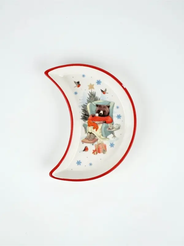 Тарелка плоская новогодняя «Уютного года», 10.5×20 см, ручная работа Тарелка плоская новогодняя «Уютного года», 10.5×20 см, ручная работа