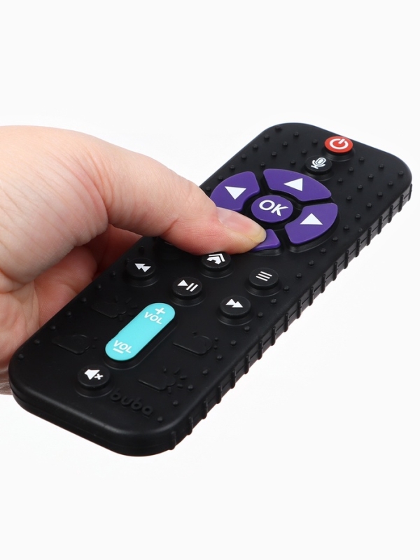 Прорезыватель силиконовый «Пульт», цвет черный, Крошка Я