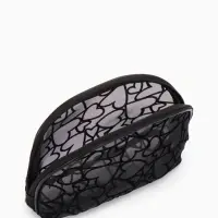 Косметичка полукруглая Black beauty, на молнии, чёрная