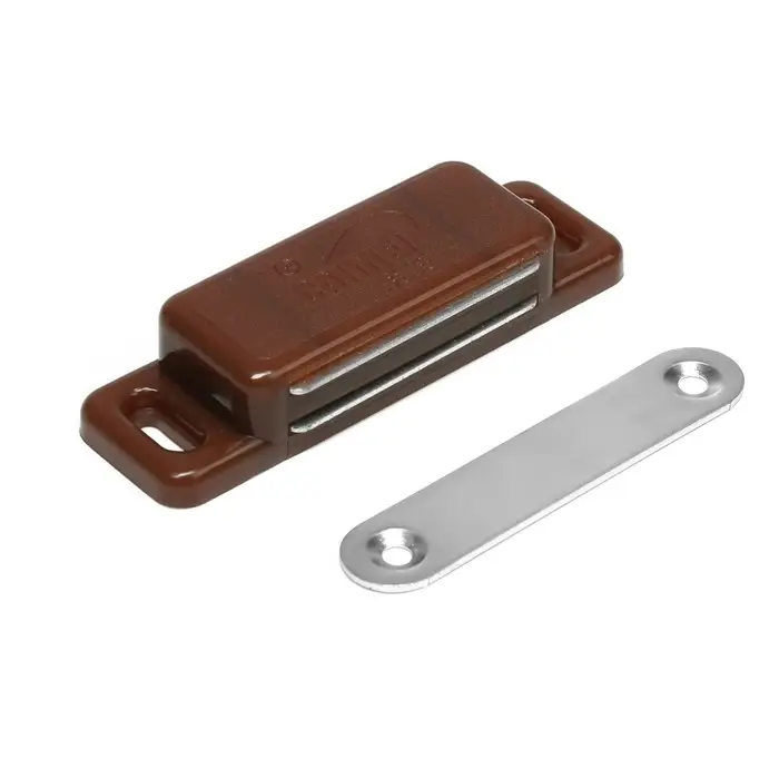 Магнит мебельный ТУНДРА M003BR, 72×13 мм, большой, коричневый, 1 шт.