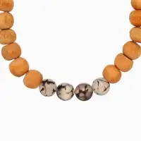 Браслет из сандалового дерева с агатом, длина 18 см, цв. чёрный