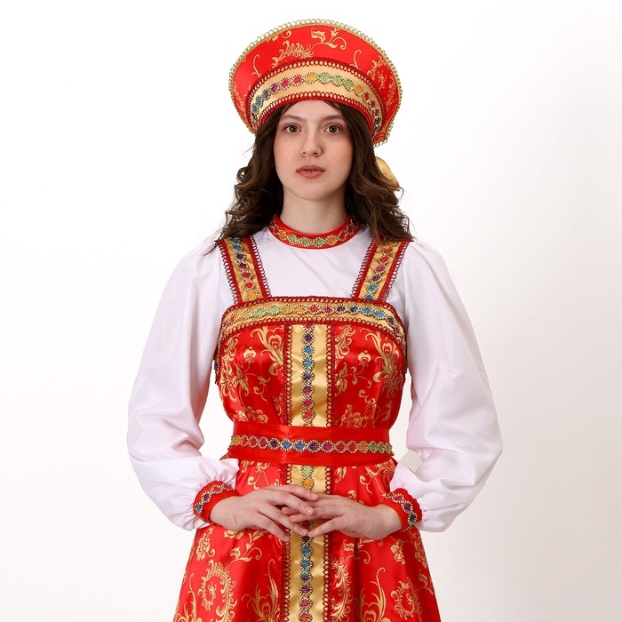 Карнавальный костюм «Самоцветы»: платье, кокошник, косынка в руку, р-р 42-44 Карнавальный костюм «Самоцветы»: платье, кокошник, косынка в руку, р-р 42-44