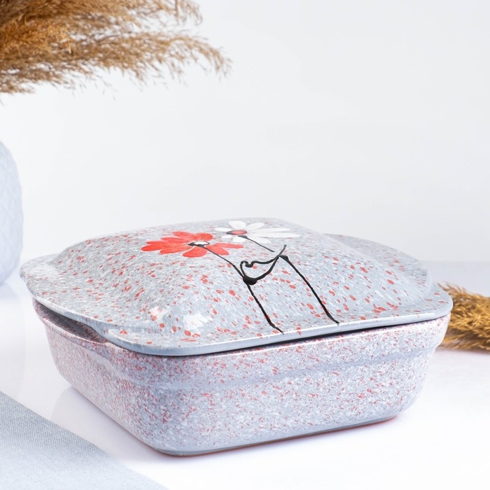 Емкость для запекания Емкость для запекания "Тетра с крышкой" 1,2л / 10х22х19,5см, дуэт