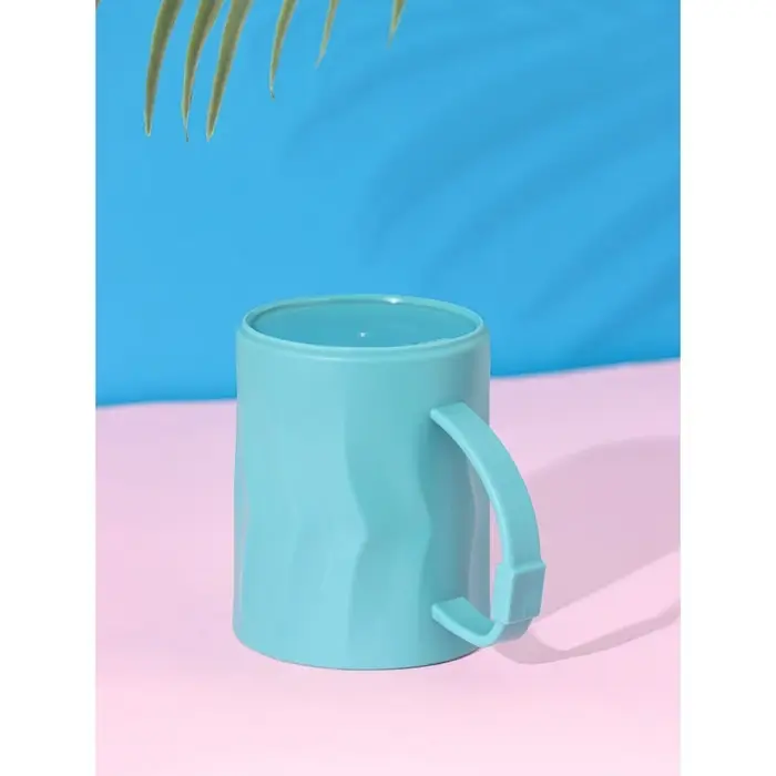 Кружка пластиковая Доляна «Грани», 350 мл, с ручкой, для горячего, бирюзовая Кружка пластиковая Доляна «Грани», 350 мл, с ручкой, для горячего, бирюзовая