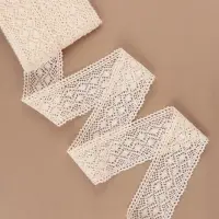 Кружево вязаное Арт Узор, 70 мм, 10&plusmn;1 м, бежевое