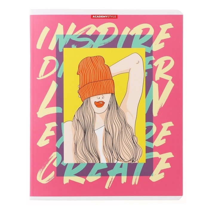 Тетрадь 48 листов в клетку "Дело в шляпе", обложка мелованный картон, софт-тач лам, блок 60г/м2, МИКС