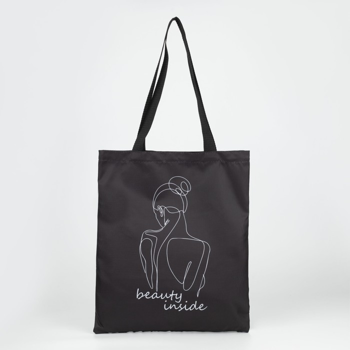 Шопер «Красота внутри» 35 х 0,5 х 40, отдел без молнии, без подклада, чёрный Шопер «Красота внутри» 35 х 0,5 х 40, отдел без молнии, без подклада, чёрный