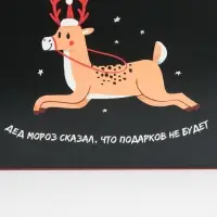 Коробка подарочная новогодняя складная &laquo;Подарков не будет&raquo;, 16 х 23 х 7.5 см, Новый год