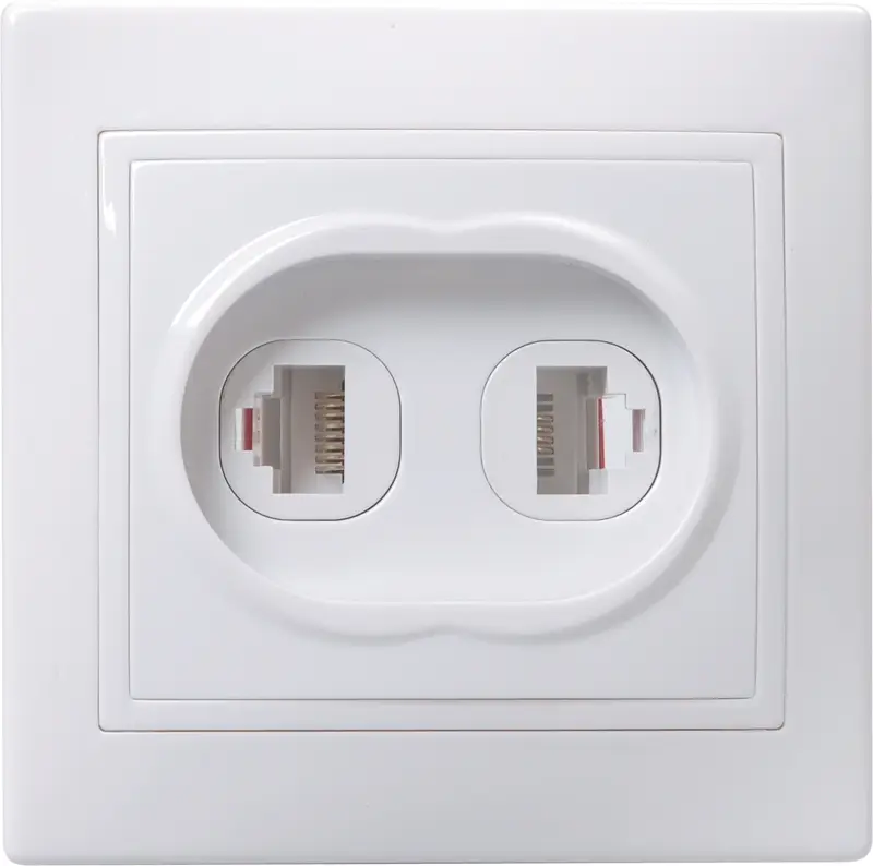 KVARTA Розетка 2-местная RJ11+RJ45 кат.5е РК/Т12-КБ белый GENERICA