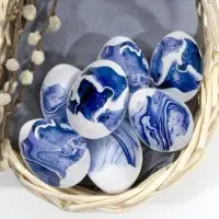 Термонаклейки на 7 яиц &laquo;Мрамор&raquo; на пасху, 7,3 х 34,2 см.