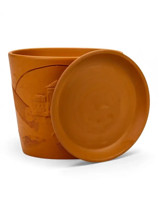 Горшок цветочный с поддоном 4,75 л, d22/h20 см терр-т керамика, Горшок цветочный с поддоном 4,75 л, d22/h20 см терр-т керамика, "Голландия" (М)