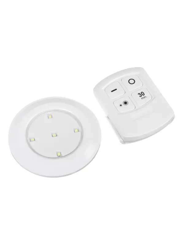 Набор светильников светодиодных, 3 штуки, нажимной, 4000К, от батареек, пульт в комплекте